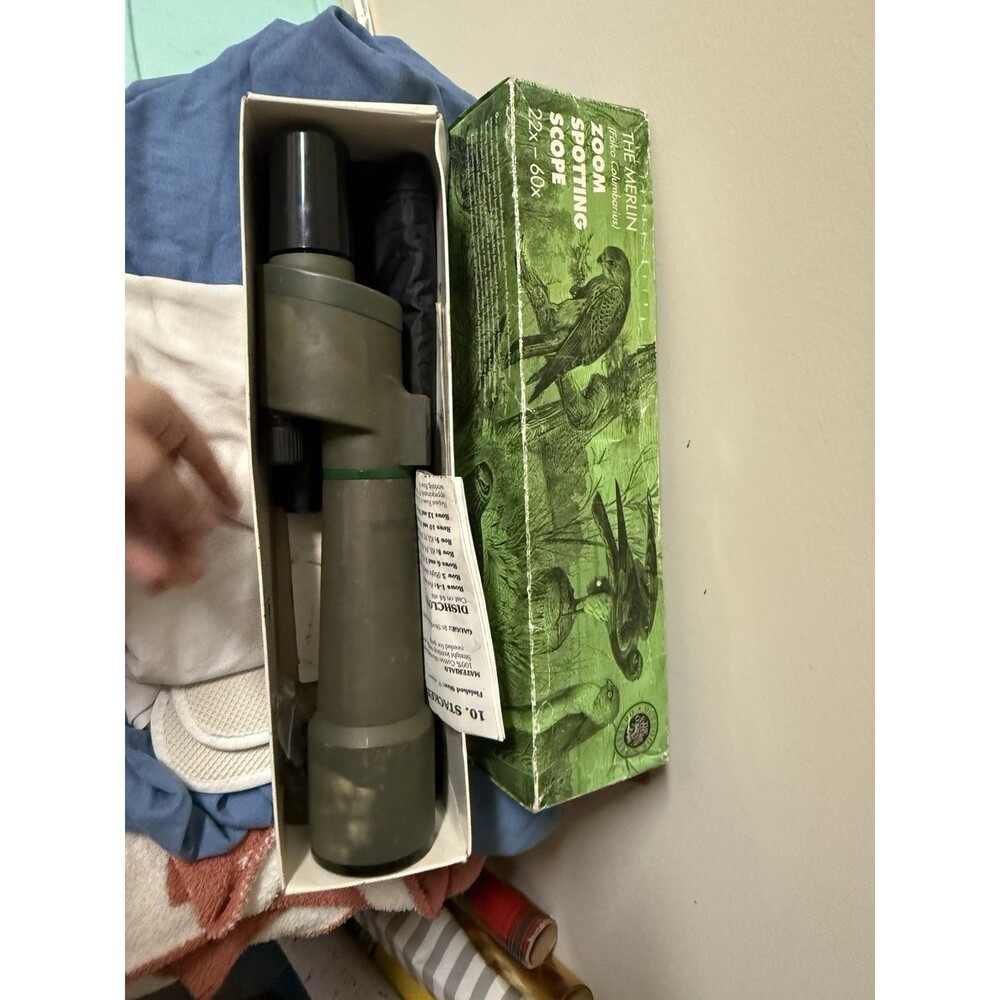 Merlin Zoom Spotting Scope 22x-60x vintage scope Green Fully Coated Birding